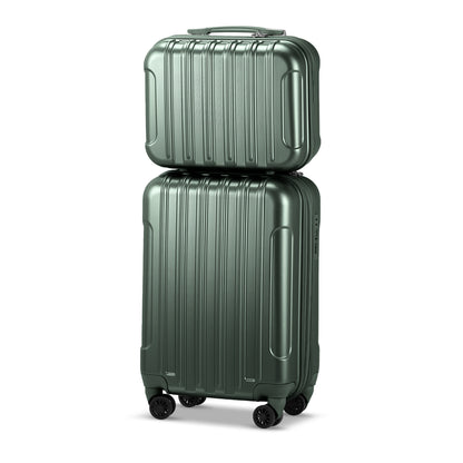 Vertical Pattern Two-piece Set 20 Inch Expandable With 14 Inch Suitcase