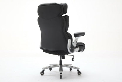 Office Chair 500lbs With Adjustable Lumbar Support, Executive Office Chair With Flip-up Armrest And Wider Seat, Ergonomic Leather Chair Breathable