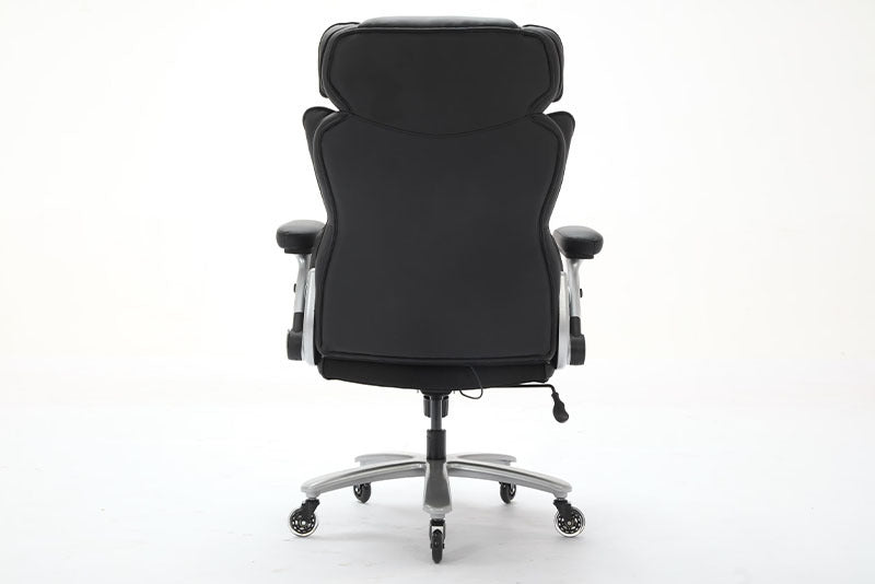 Office Chair 500lbs With Adjustable Lumbar Support, Executive Office Chair With Flip-up Armrest And Wider Seat, Ergonomic Leather Chair Breathable