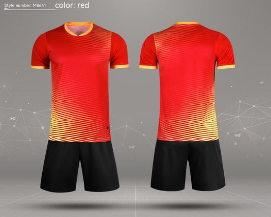 Printed Short Sleeve Children's Football Uniforms Suit