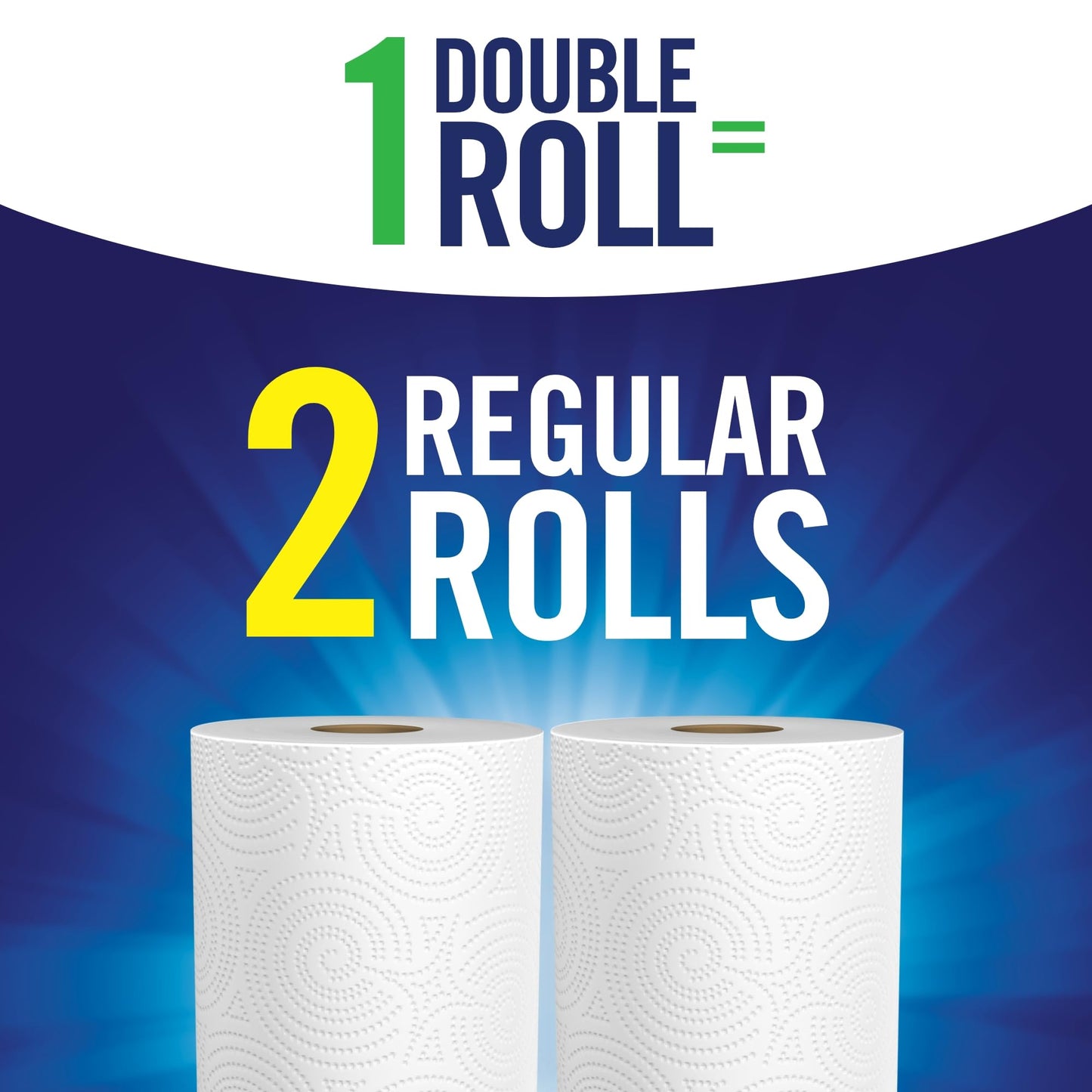 Sparkle Tear-A-Square Paper Towels, 2 Double Rolls = 4 Regular Rolls, Back-to-School Essentials, Customizable Sheets for Lunchboxes, Art Projects, Classrooms, and Home