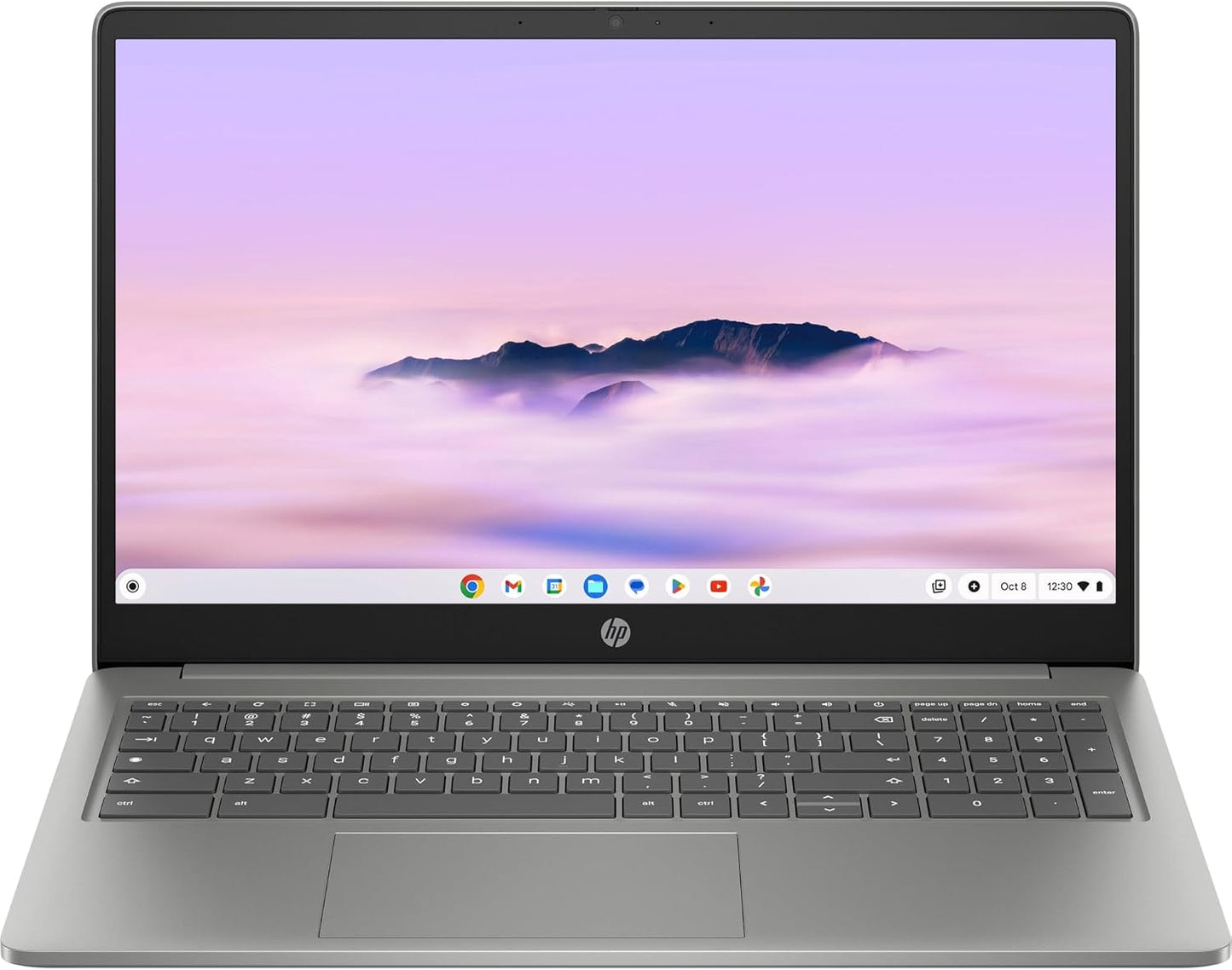 HP Chromebook 15a, 15.6-inch FHD Display, Intel Core i3-N305, 8GB RAM, 128GB UFS, Intel UHD Graphics, ChromeOS, Wi-Fi 6, Bluetooth 5.3, Numeric Keypad, Fast Charge, Mineral Silver, 9J6K2PA