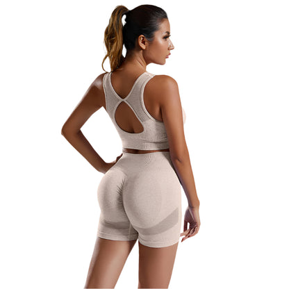 abundance Seamless Knitted Exercise Yoga Clothes Suit Summer