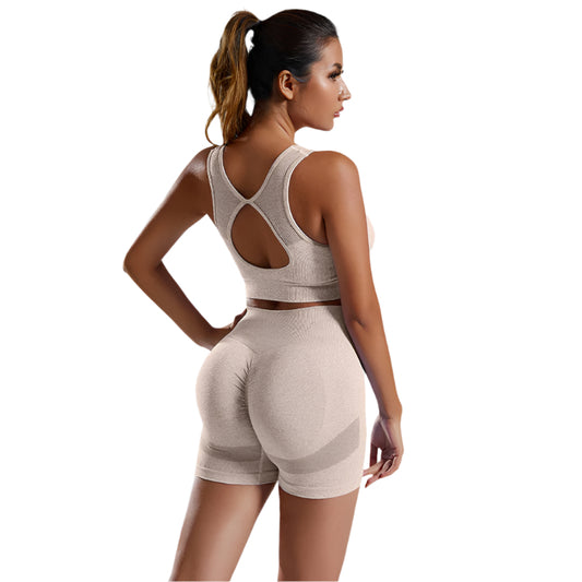abundance Seamless Knitted Exercise Yoga Clothes Suit Summer