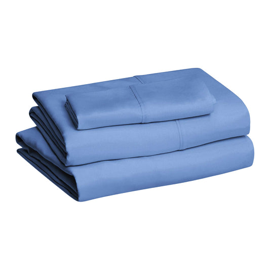 Lightweight Ultra-Soft Breathable Easy Care Microfiber 3-Piece Bed Sheet Set with 14-Inch Deep Pockets, Twin XL, Dutch Blue, Solid