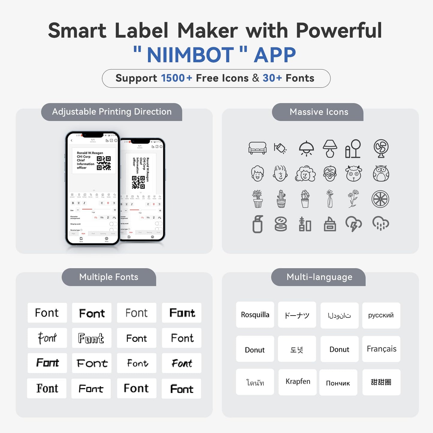 NIIMBOT B1 Label Maker, Thermal Label Printer, Mini Label Maker Machine with Tape, Small Sticker Printer with Auto Identification, Bluetooth Labelling Machine for Office, Home, Business