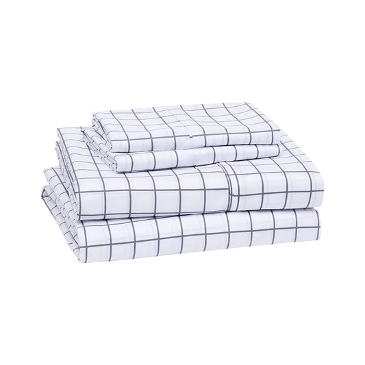 Lightweight Super Soft Easy Care Microfiber Bed Sheet Set with 36-cm Deep Pockets - Double / Full, Blue Gray