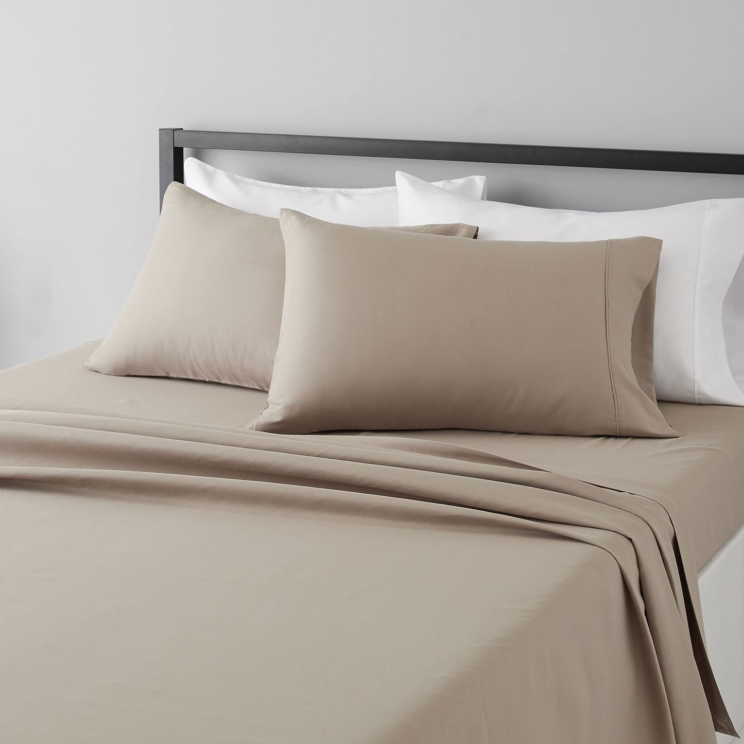 Lightweight Super Soft Easy Care Microfiber Bed Sheet Set with 36-cm Deep Pockets - King, Taupe