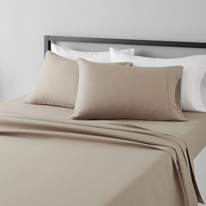 Lightweight Super Soft Easy Care Microfiber Bed Sheet Set with 36-cm Deep Pockets - King, Taupe