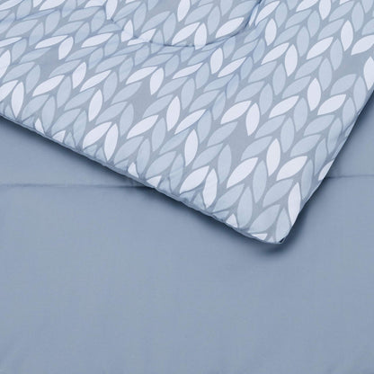 5-Piece Lightweight Microfiber Bed-In-A-Bag Comforter Bedding Set - Twin/Twin XL, Gray Leaf
