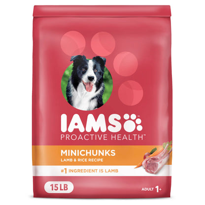 IAMS Proactive Health Minichunks Adult Dry Dog Food with Lamb & Rice, 15 lb. Bag