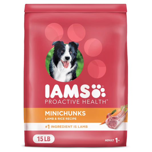 IAMS Proactive Health Minichunks Adult Dry Dog Food with Lamb & Rice, 15 lb. Bag