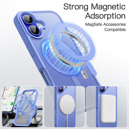 JETech Magnetic Case for iPhone 16 Plus 6.7-Inch Compatible with MagSafe, Translucent Matte Back Slim Shockproof Phone Cover (Ultramarine)