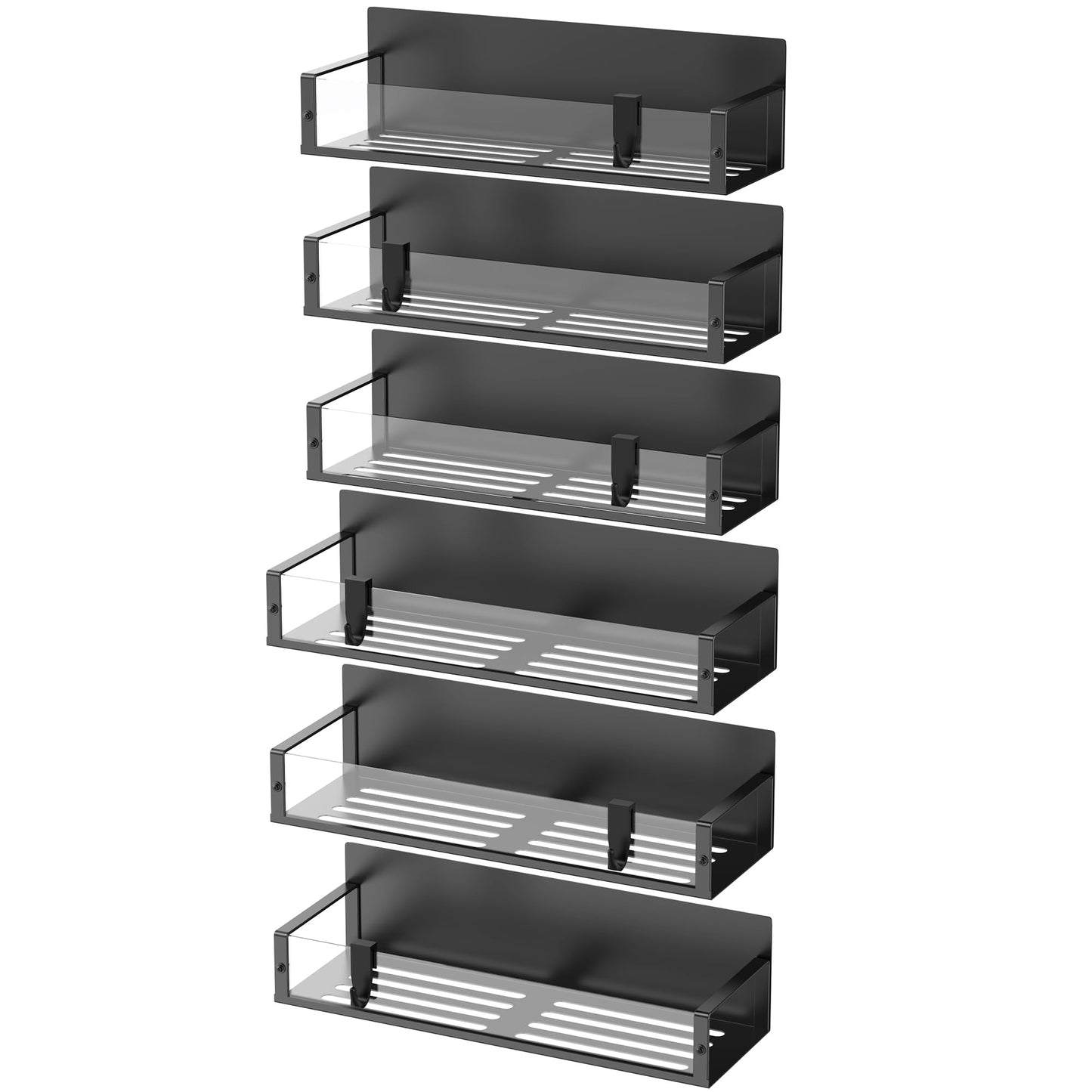 6 Pack Magnetic Spice Storage Rack Organizer for Refrigerator and Oven, Clear Fridge Organizers and Storage
