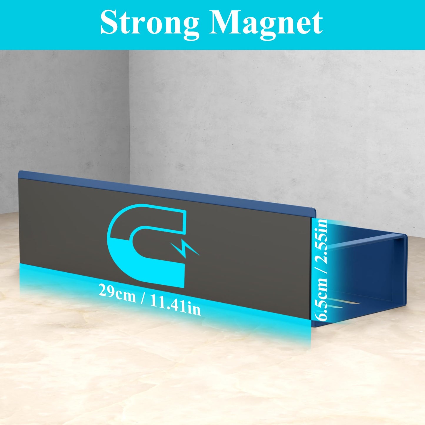 4 Pack Magnetic Spice Storage Rack Organizer for Refrigerator and Oven, Royal Blue Fridge Organizers and Storage