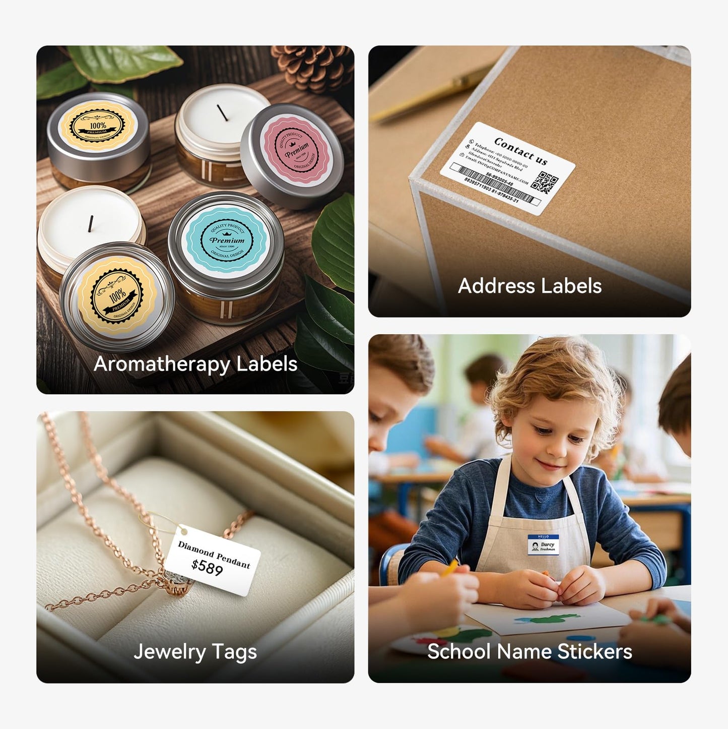 NIIMBOT B1 Label Maker, Thermal Label Printer, Label Maker Machine with Tape Portable Sticker Printer Labelling Machine for Businesses, Clothing, Logo, Jar, Compatible with Phones & PC, Silver Gray