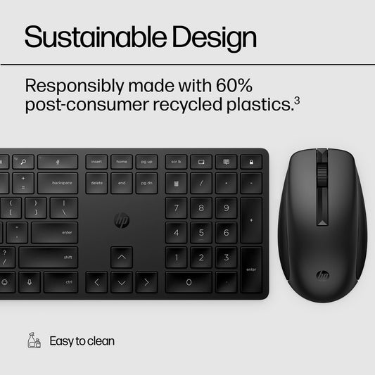 HP 650 Wireless Keyboard and Mouse Set, Black