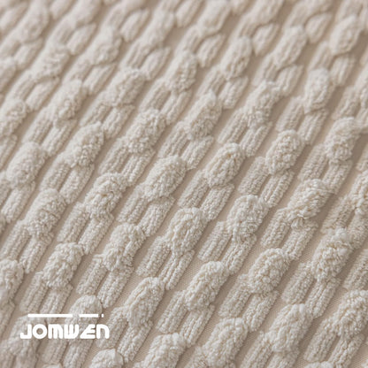 2 Packs Throw Pillow Covers Corduroy, Decorative Lumbar Pillow Covers, JOMWEN Super Soft Boho Striped Cushion Covers for Couch Bed Sofa Livingroom (Beige, 45 x 45 cm)