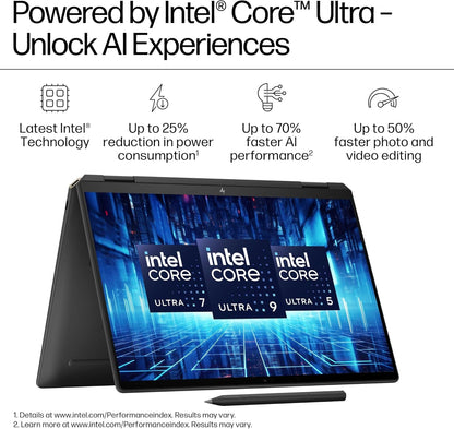 HP Envy x360 2-in-1 Laptop 16', 2K Touch Display, Intel Core Ultra 5 125U Processor, 16GB RAM, 512GB SSD, Intel Graphics, Built-in AI, Windows 11, Convertible, Long Battery Life, Silver, 9V362PA