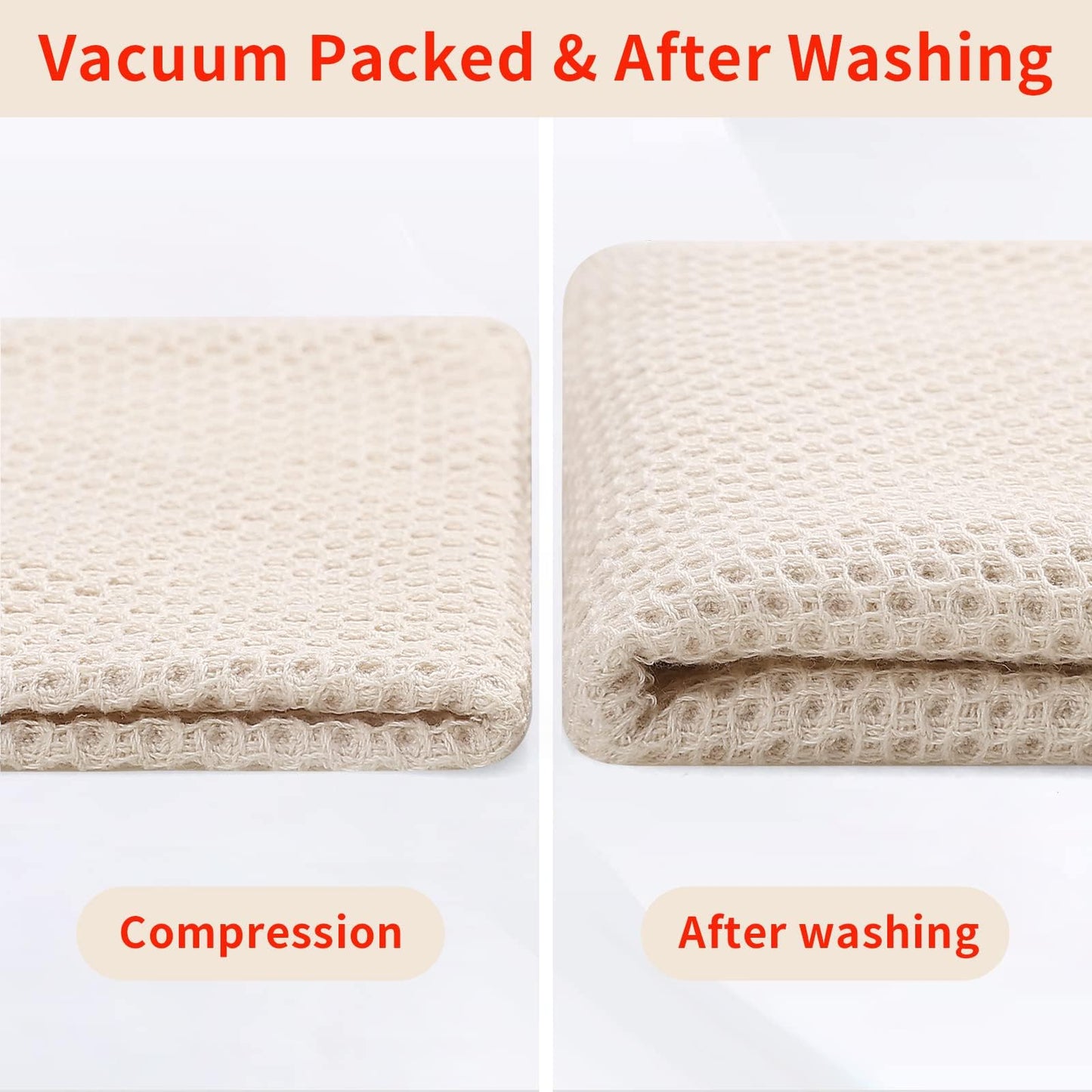 100% Cotton Waffle Weave Kitchen Dish Towels, Ultra Soft Absorbent Quick Drying Cleaning Towel, 13 x 28 Inches, 12-Pack, Mixed Color