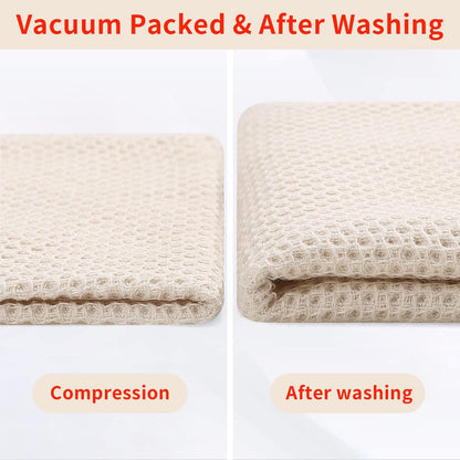 100% Cotton Waffle Weave Kitchen Dish Towels, Ultra Soft Absorbent Quick Drying Cleaning Towel, 13 x 28 Inches, 12-Pack, Mixed Color