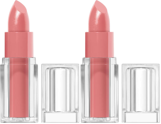 CoverGirl Clean Lip Color, Satin Slipper, Satin Finish, 24-Hour Wear, Squalane, Avocado & Aloe, Non-Drying (Pack of 2)