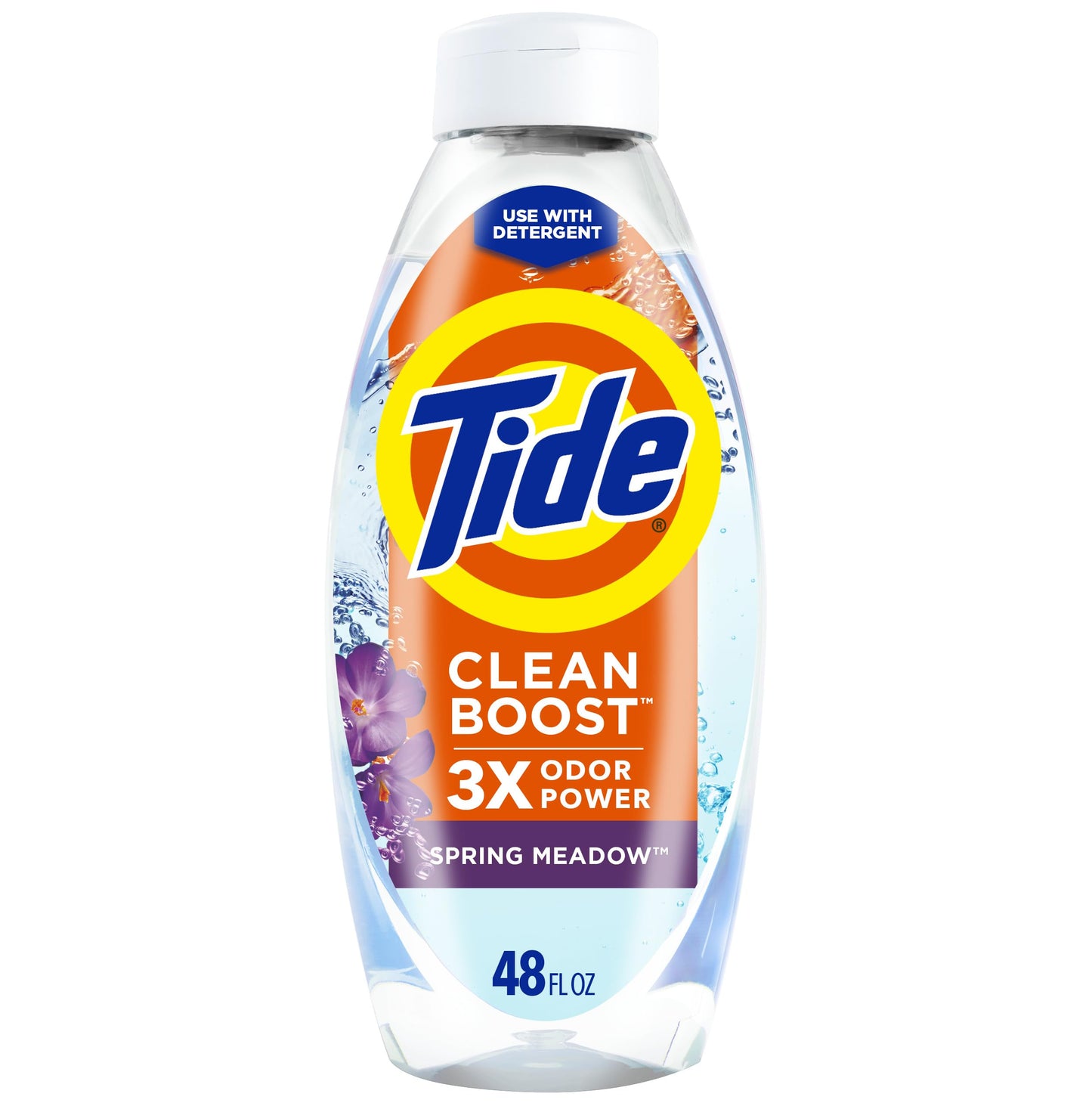 Tide Clean Boost Fabric Rinse, Removes Odours and Residues, Safe on All Fabrics, Free of Dyes and Heavy Perfumes, Spring Meadow Scent, 754ML