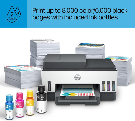 HP Smart Tank 7305 All-in-One Color Printer with Wi-Fi, Print, Scan & Copy, Print speed Up to 15 ppm, 28B75A