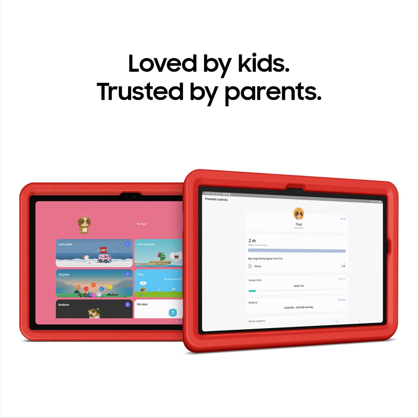 SAMSUNG Galaxy Tab A9+ Kids Edition 11” 64GB WiFi Android Tablet, Long Battery Life, Expandable Storage, Slim & Lightweight, Kid-Friendly Durable Puffy Cover, US Version, Red