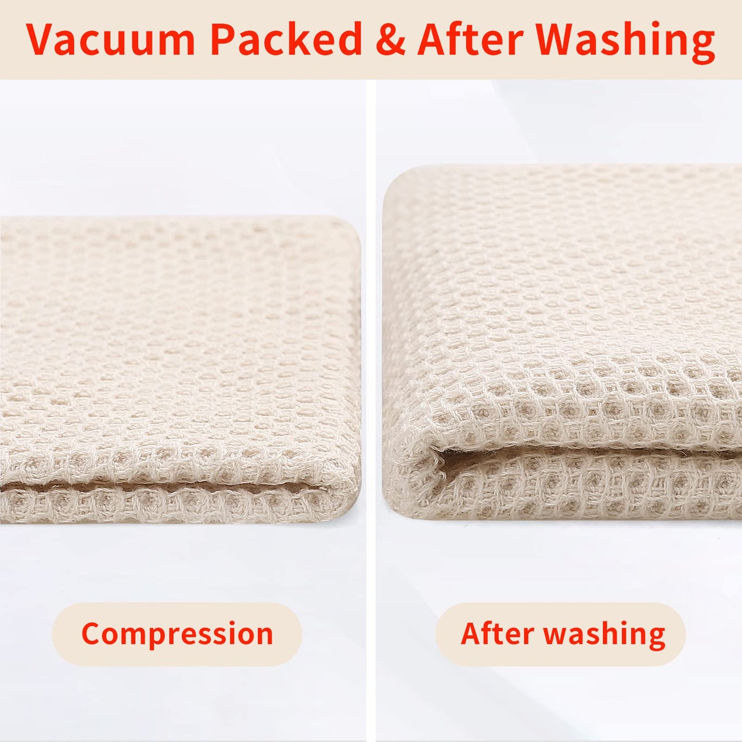 100% Cotton Waffle Weave Kitchen Dish Towels, Ultra Soft Absorbent Quick Drying Cleaning Towel, 13 x 28 Inches, 8-Pack, Multicolor