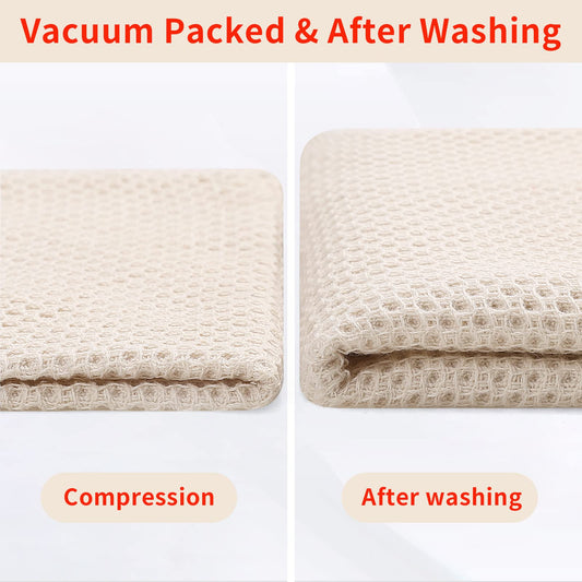 100% Cotton Waffle Weave Kitchen Dish Towels, Ultra Soft Absorbent Quick Drying Cleaning Towel, 13 x 28 Inches, 8-Pack, Multicolor