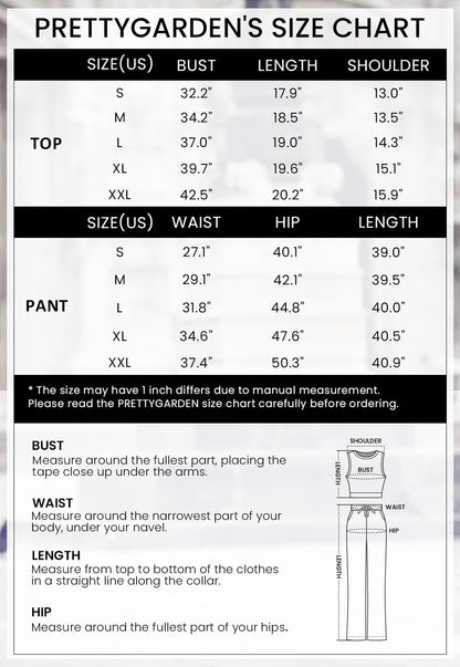 PRETTYGARDEN 2 Piece Sets for Women 2025 Summer Sleeveless Tank Ribbed Travel Beach Vacation Spring Lounge Wear Outfits