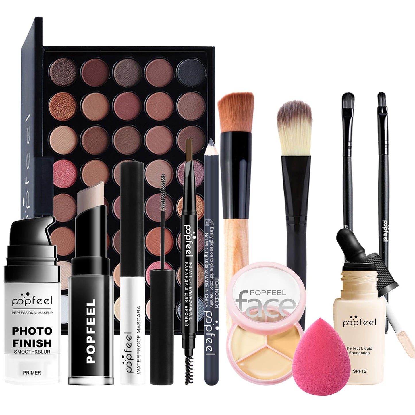 Professional Makeup Set,MKNZOME Essential Make Up Set With Make-up Bag Portable Travel Makeup Kit Birthday Xmas Makeup Gift Set Eyeshadow Palette Foudation Lip Gloss for Teenage & Adults