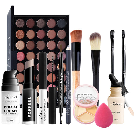 Professional Makeup Set,MKNZOME Essential Make Up Set With Make-up Bag Portable Travel Makeup Kit Birthday Xmas Makeup Gift Set Eyeshadow Palette Foudation Lip Gloss for Teenage & Adults
