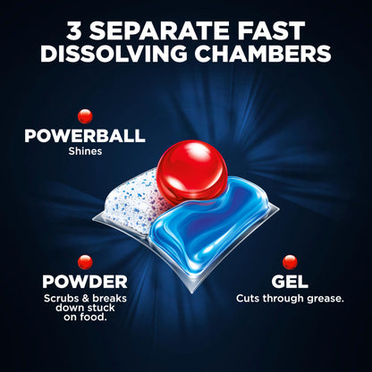 Finish Quantum Dishwasher Pods, No Pre-Rinse Dishwasher Detergent Soap Removes 24HR Dried-On Stain and Grease, Leaving a Virtually Spotless Shine, 22 Count