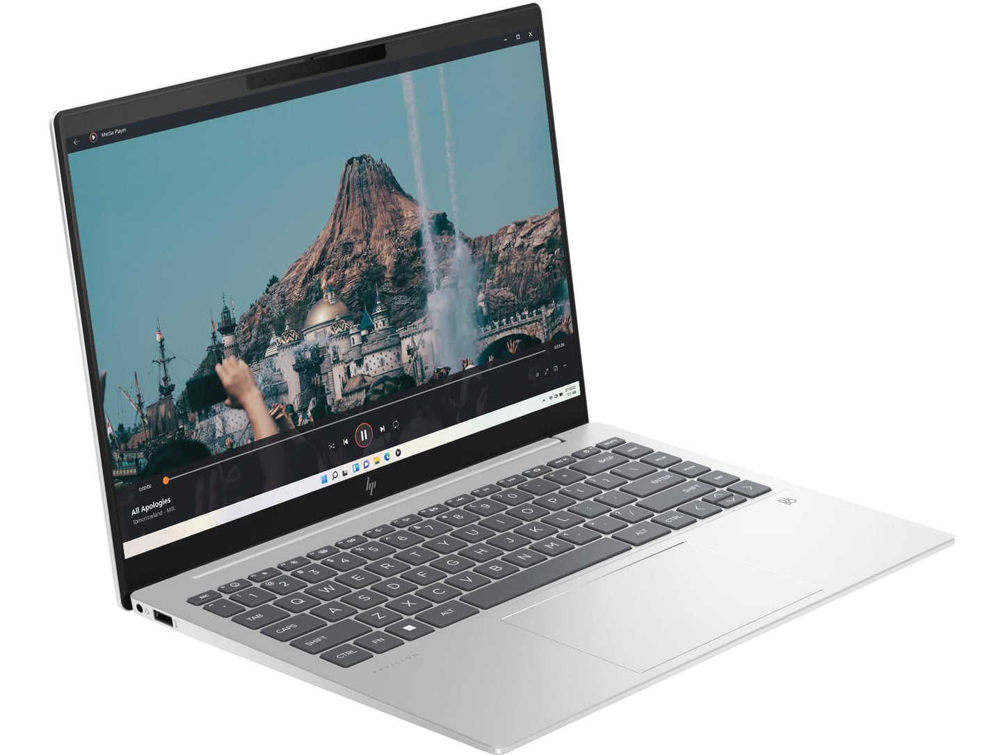 HP Pavilion Plus 14" Laptop, 14-inch 2.8K OLED Display, Intel Core Ultra 7 155H Processor, 16GB RAM, 512GB SSD, Intel Iris Xe Graphics, Windows 11, Lightweight, Long Battery Life, Silver, B22Z2PA