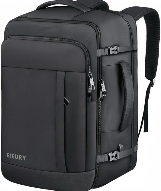 Extra Large Travel Backpack, 55L Carry On Backpack for Men & Women, Expandable Big Capacity Bag For Airplanes, Travel Gifts for Men Women, Fits 18.4 Inch Laptop, Luggage Suitcase Daypack Bag, Black