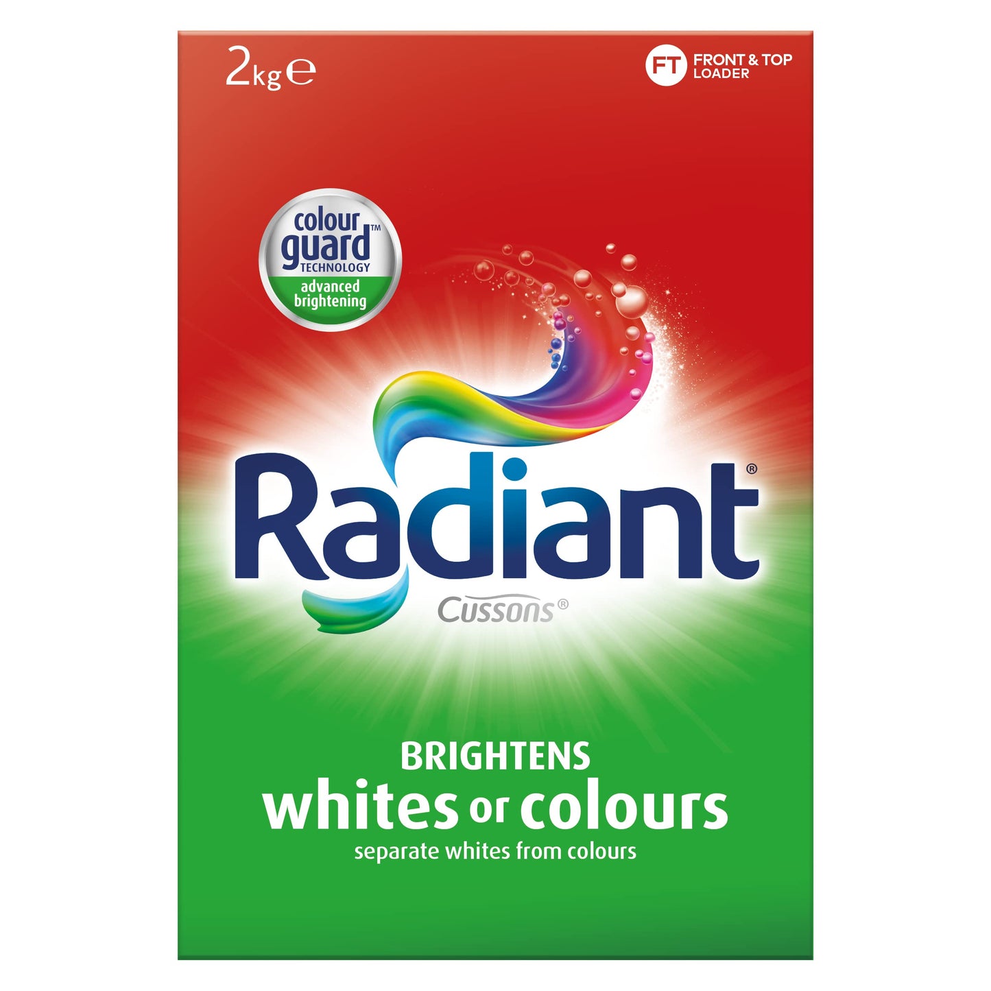 Radiant Washing Powder Laundry Detergent for Whites or Colours, 2kg (Pack of 2)