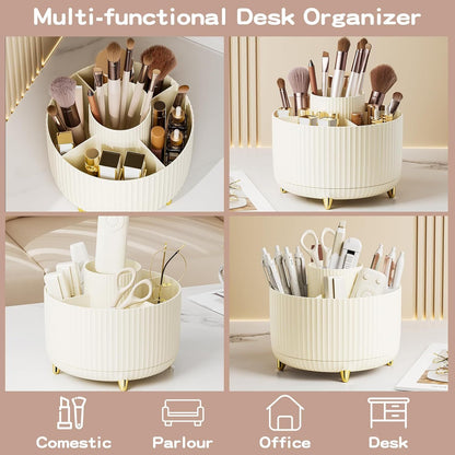 360 Degree Rotating Makeup Brush Holder Container