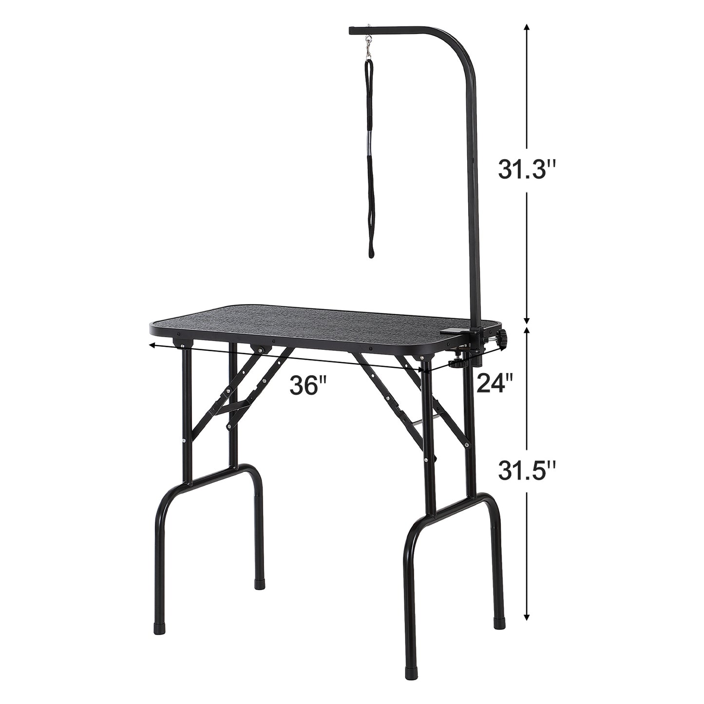 VEVOR Pet Grooming Table Arm With Clamp, 32''x18'' Dog Grooming Station, Foldable Pets Grooming Stand For Medium And Small Dogs, Free No Sit Haunch Holder With Grooming Loop, Bearing 220lbs