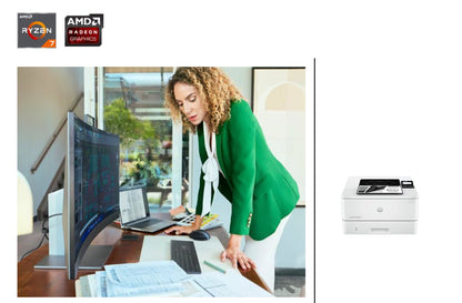 HP ZBook Firefly 14 inch G11 Mobile Workstation PC, Silver + HP LaserJet Pro 4001dn Printer A71DMPT-BN4