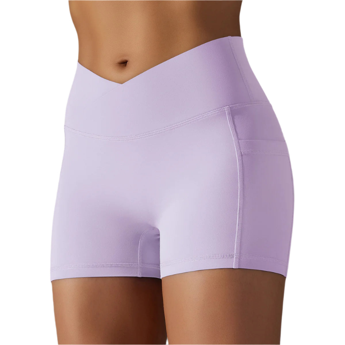 Yoga Shorts With Phone Pocket Design Fitness Sports Pants For Women