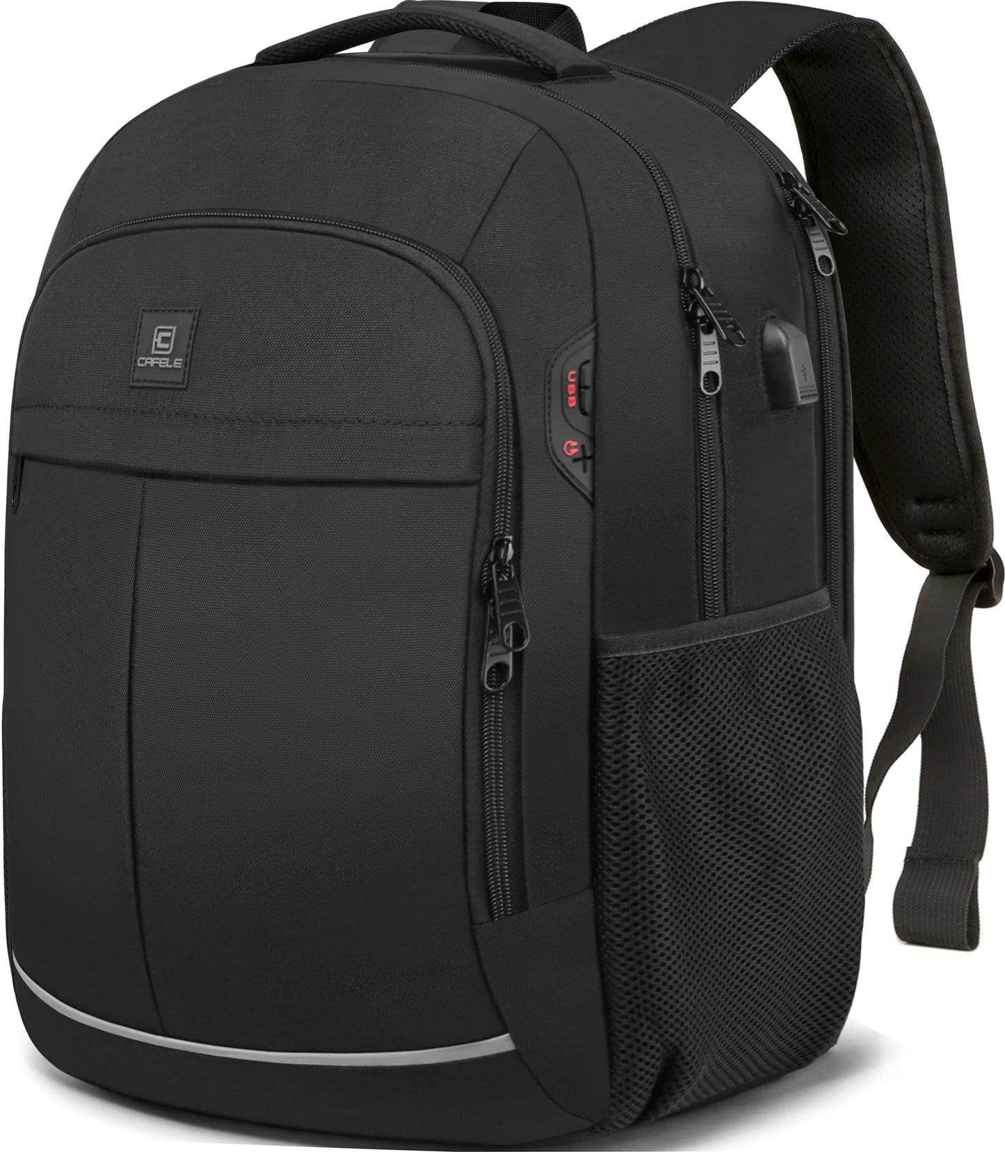 Backpack, Laptop Backpack, Carry on Backpack, Durable Large 17.3 Inch TSA Friendly Business Travel Laptop Backpack with USB Port, College School Bag Gift for Men Women Teens Bookbag, Black