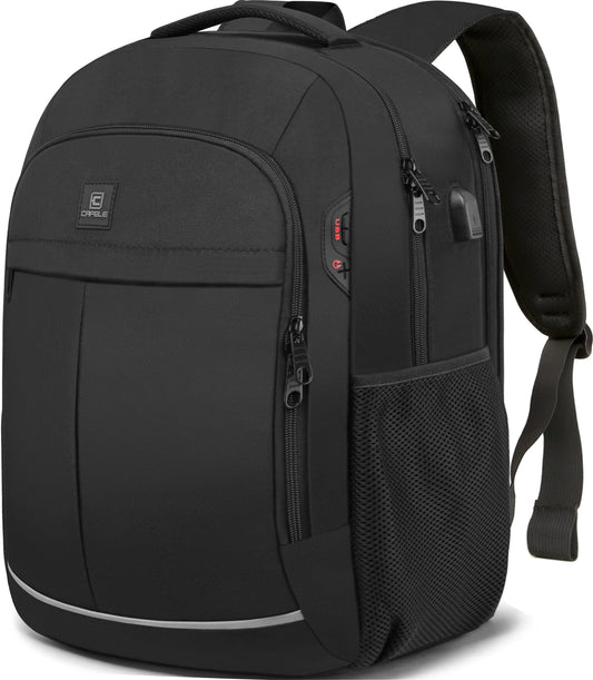 Backpack, Laptop Backpack, Carry on Backpack, Durable Large 17.3 Inch TSA Friendly Business Travel Laptop Backpack with USB Port, College School Bag Gift for Men Women Teens Bookbag, Black