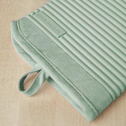 KitchenAid Ribbed Soft Silicone Oven Mitt Set, Pistachio, 7.5"x13", 2 Count