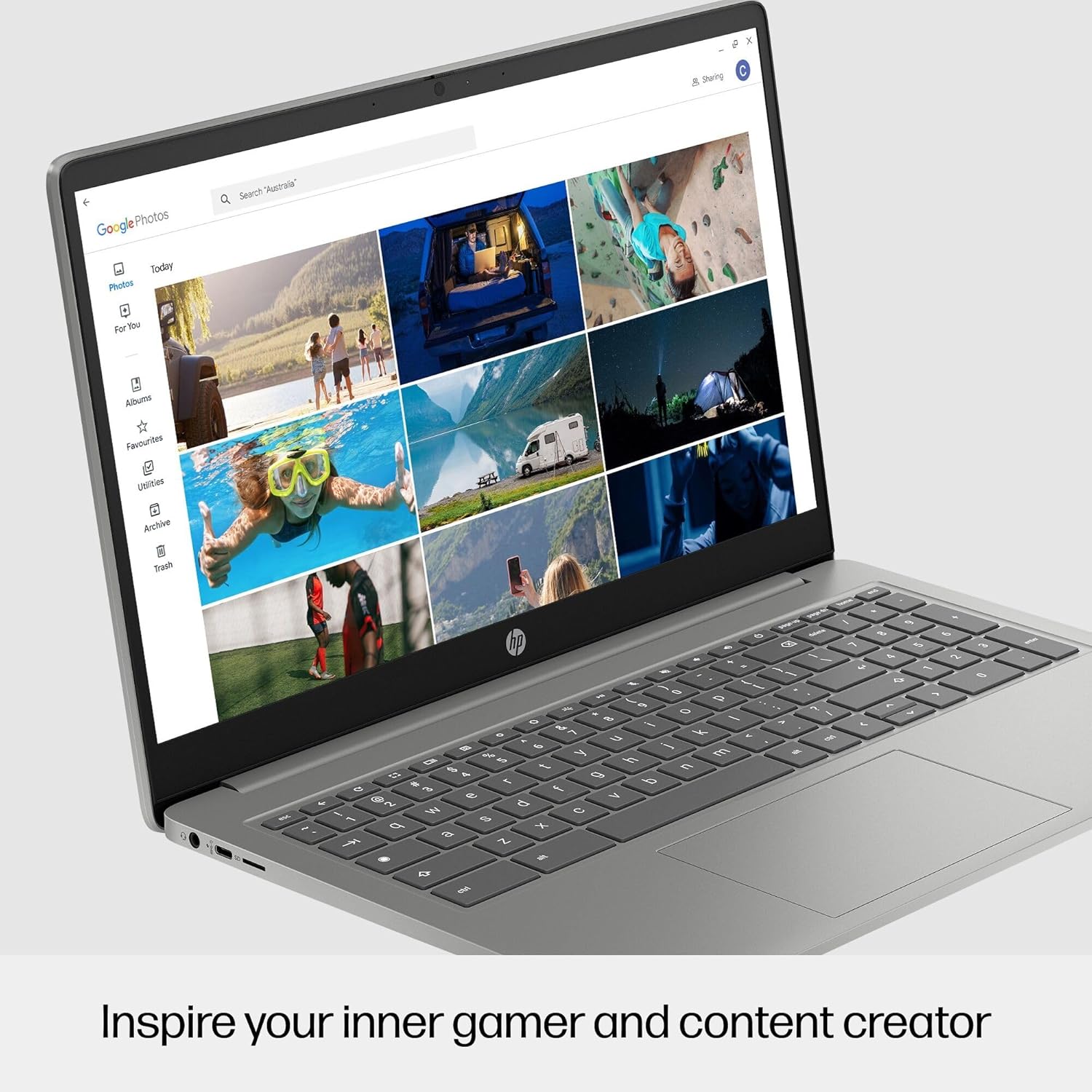 HP Chromebook 15a, 15.6-inch FHD Display, Intel Core i3-N305, 8GB RAM, 128GB UFS, Intel UHD Graphics, ChromeOS, Wi-Fi 6, Bluetooth 5.3, Numeric Keypad, Fast Charge, Mineral Silver, 9J6K2PA