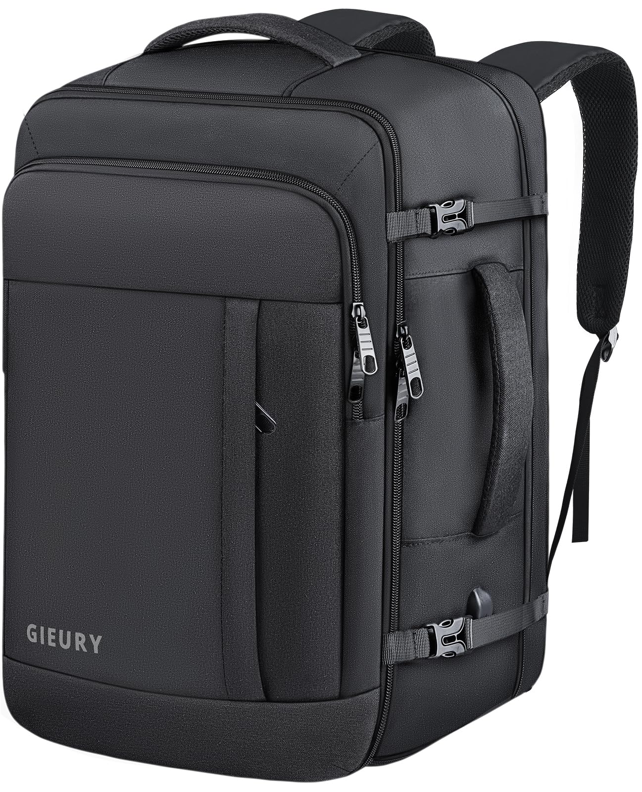 Carry On Backpack, 50L Travel Backpack, Luggage Backpack TSA Flight Approved Laptop Backpack for Men & Women, Large Expandable Backpack 40L Daypack Lightweight Business Weekender Bag, Black