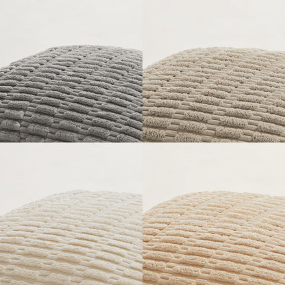 Fancy Homi 4 Packs Neutral Decorative Throw Pillow Covers 18x18 Inch for Living Room Couch Bed Sofa, Rustic Farmhouse Boho Home Decor, Soft Plush Striped Corduroy Square Cushion Case 45x45 cm