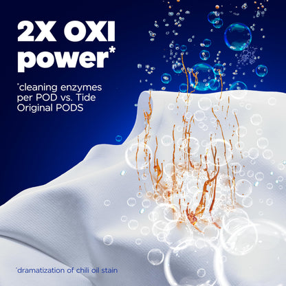 Tide Oxi Max Power PODS Laundry Detergent, Laundry Pods with Stain Remover Plus Oxi Power, 18 Count