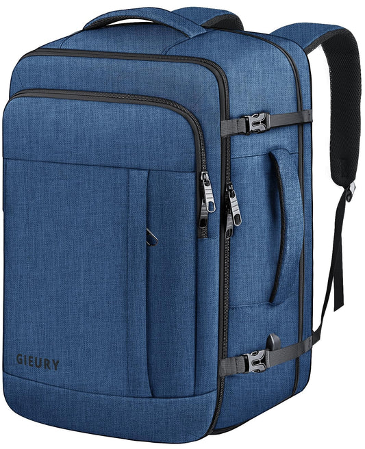 Travel Backpack for Men, 55L Extra Large Carry On Backpack, Expandable Big Capacity Backpack For Airplanes, Travel Gifts for Men Women, Fits 18.4 Inch Laptop, Luggage Daypack Bag, Blue